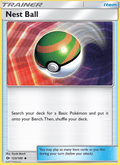 Nest Ball 123/149 Sun & Moon Base Set English Pokémon card