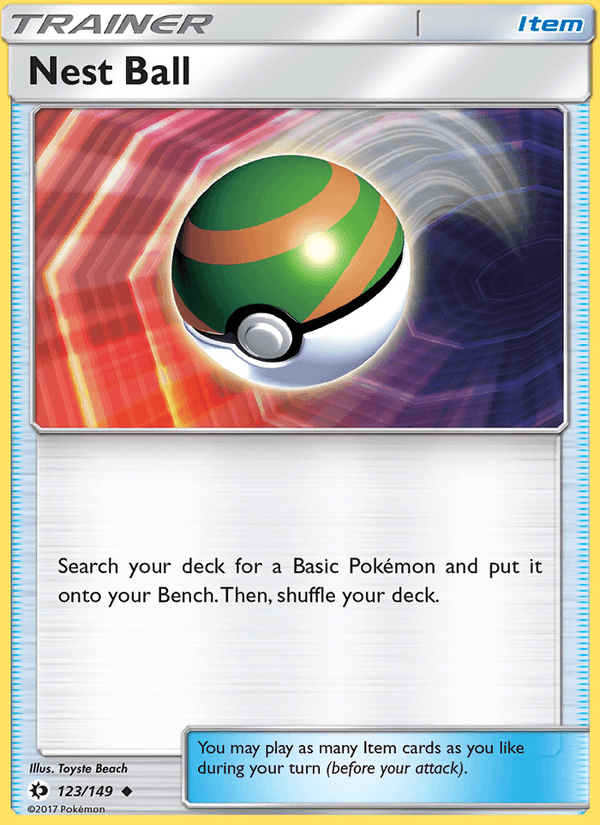 Nest Ball 123/149 Sun & Moon Base Set English Pokémon card