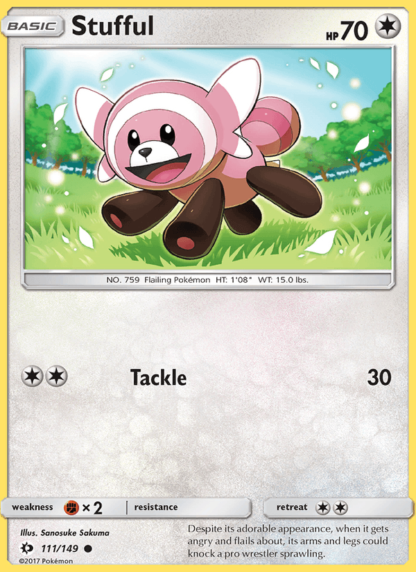 Stufful 111/149 Sun & Moon Base Set English Pokémon card