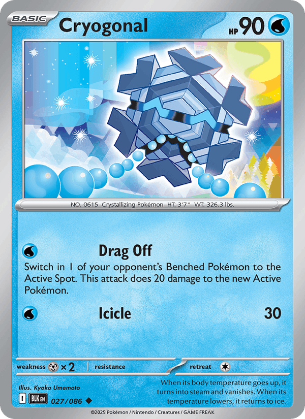 Cryogonal 27/86 Black Bolt English Pokémon card