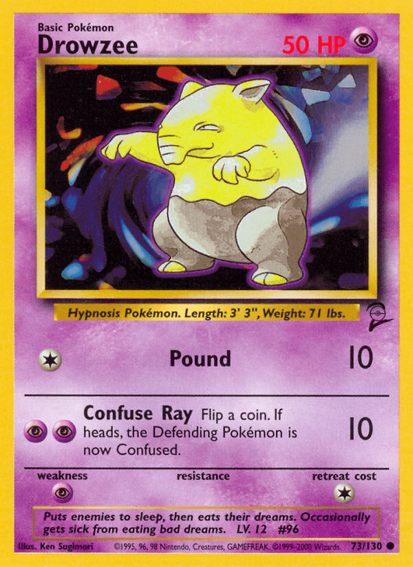 Drowzee 73/130 Base Set 2 English Pokémon card