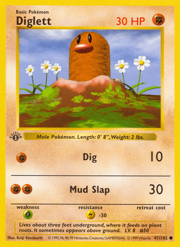 Diglett 47/102 Base Set English Pokémon card