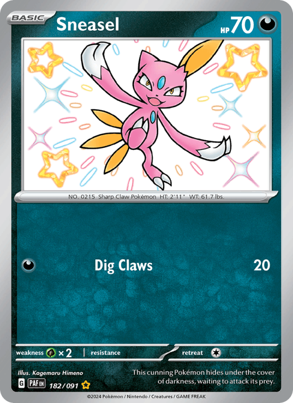 Sneasel 182/91 Paldean Fates English Pokémon card