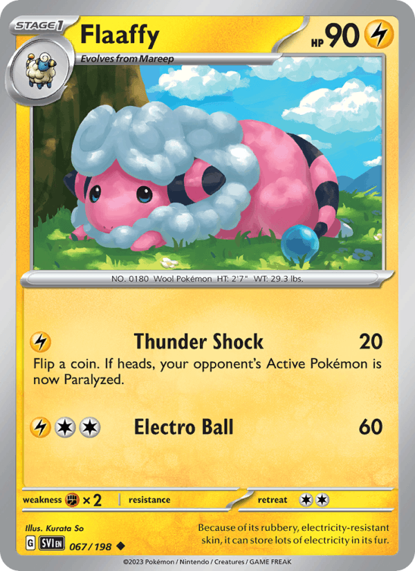 Flaaffy 67/198 Scarlet & Violet English Pokémon card