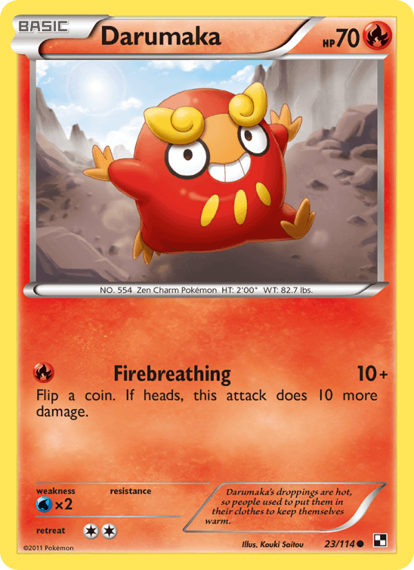 Darumaka 23/114 Black & White English Pokémon card