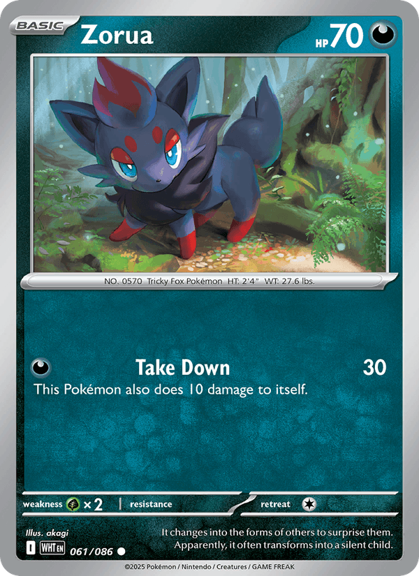 Zorua 61/86 White Flare English Pokémon card