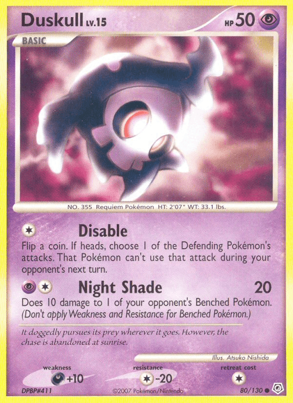 Duskull 80/130 Diamond & Pearl English Pokémon card