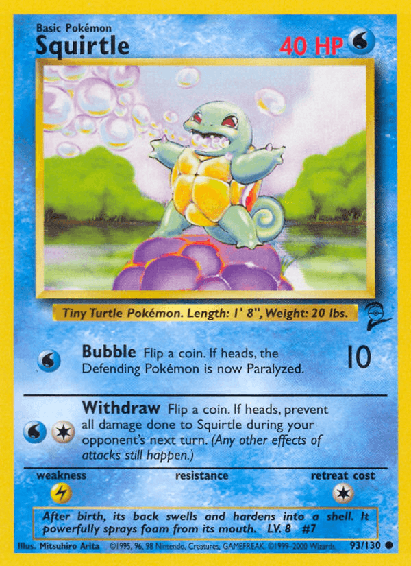 Squirtle 93/130 Base Set 2 English Pokémon card