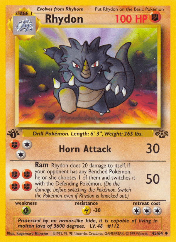 Rhydon 45/64 Jungle English Pokémon card