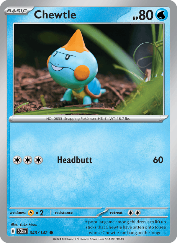 Chewtle 43/142 Stellar Crown English Pokémon card