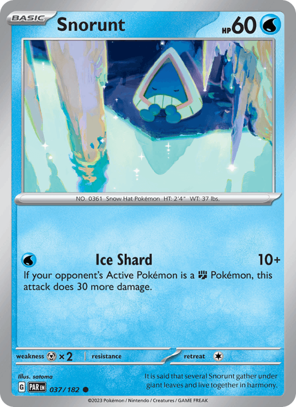 Snorunt 37/182 Paradox Rift English Pokémon card