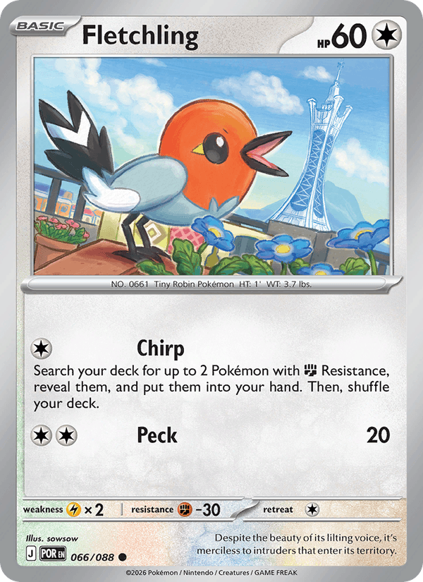 Fletchling 66/88 Perfect Order English Pokémon card