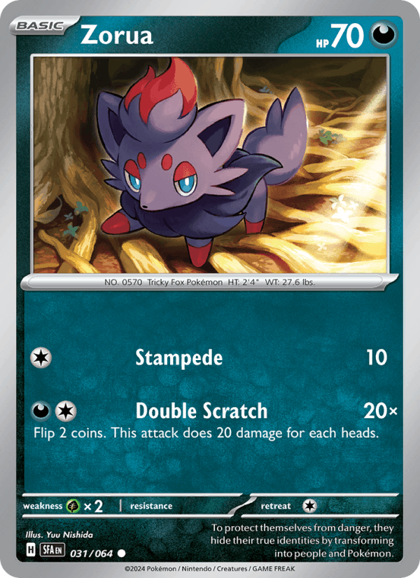 Zorua 31/64 Shrouded Fable English Pokémon card