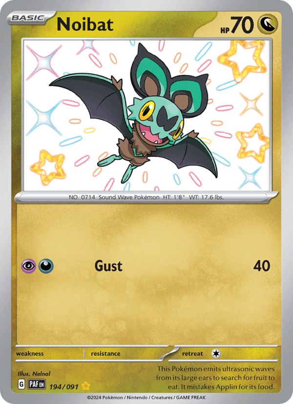 Noibat 194/91 Paldean Fates English Pokémon card