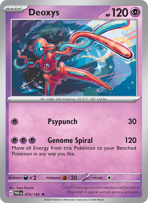 Deoxys 74/182 Paradox Rift English Pokémon card
