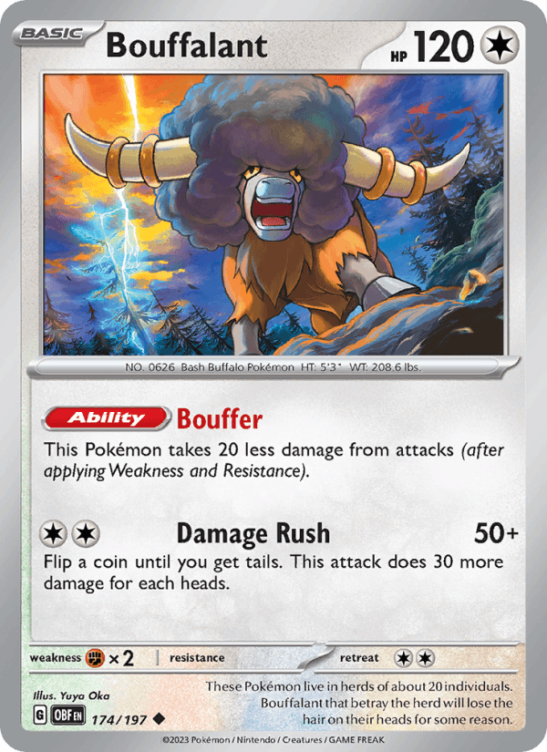 Bouffalant 174/197 Obsidian Flames English Pokémon card
