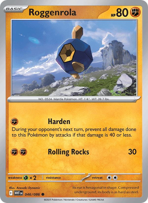 Roggenrola 46/86 White Flare English Pokémon card