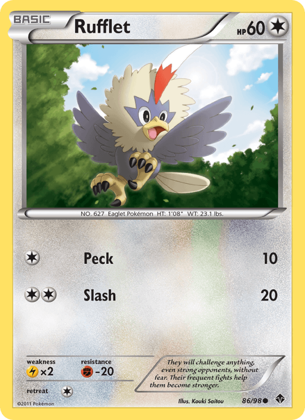 Rufflet 86/98 Emerging Powers English Pokémon card