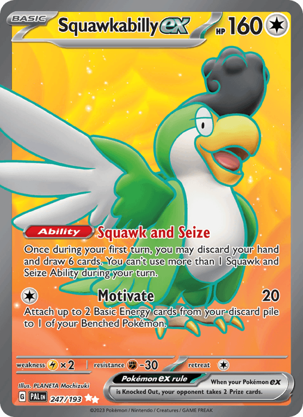 Squawkabilly ex 247/193 Paldea Evolved English Pokémon card