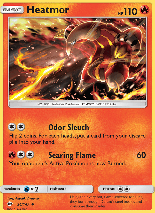 Heatmor 24/147 Burning Shadows English Pokémon card