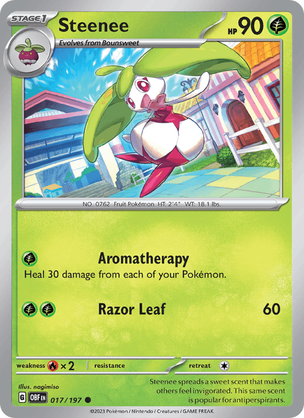 Steenee 17/197 Obsidian Flames English Pokémon card