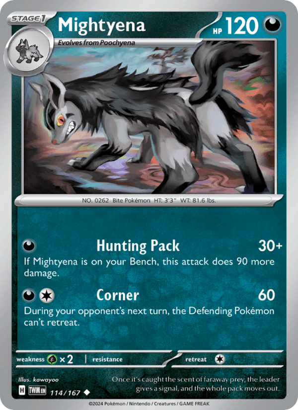 Mightyena 114/167 Twilight Masquerade English Pokémon card