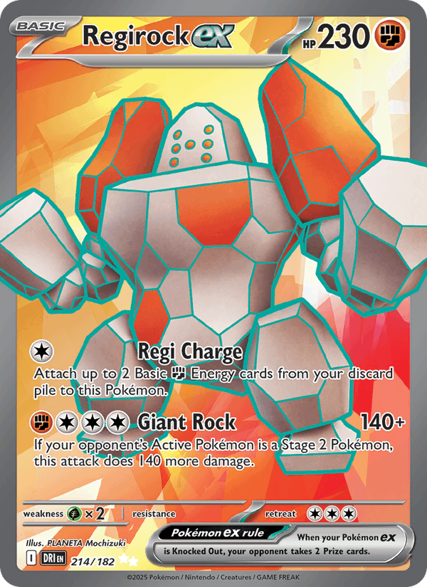 Regirock ex 214/182 Destined Rivals English Pokémon card