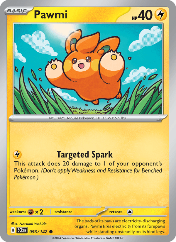 Pawmi 56/142 Stellar Crown English Pokémon card