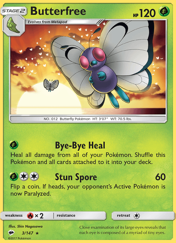 Butterfree 3/147 Burning Shadows English Pokémon card