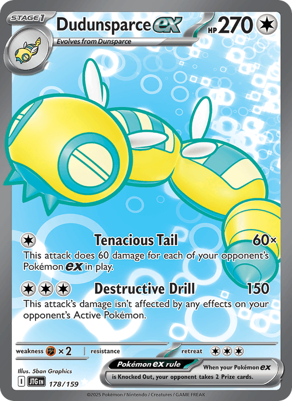 Dudunsparce ex 178/159 Journey Together English Pokémon card