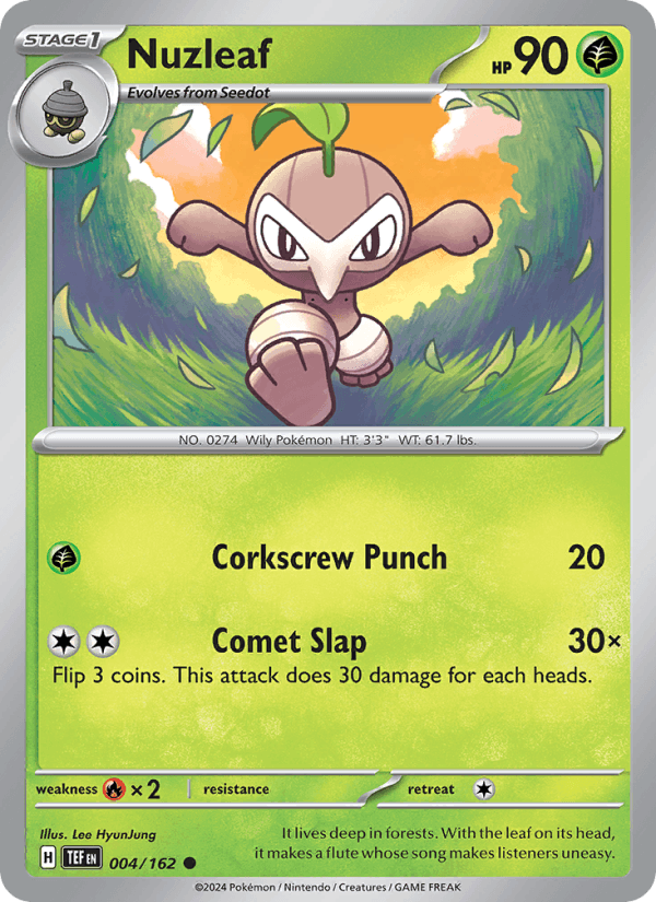 Nuzleaf 4/162 Temporal Forces English Pokémon card
