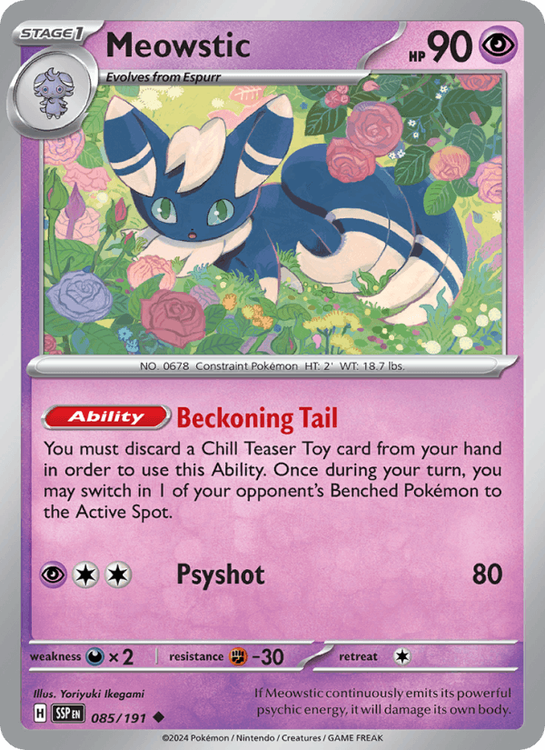 Meowstic 85/191 Surging Sparks English Pokémon card