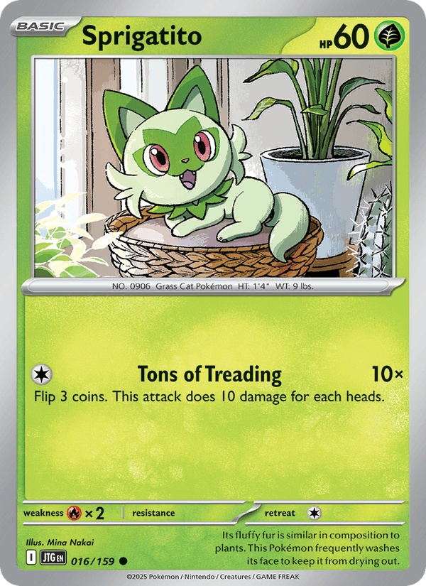 Sprigatito 16/159 Journey Together English Pokémon card