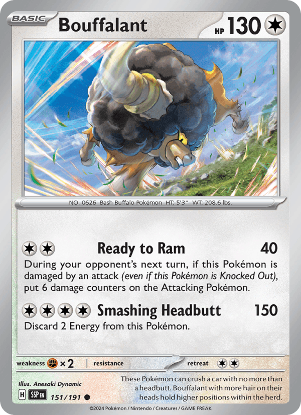 Bouffalant 151/191 Surging Sparks English Pokémon card