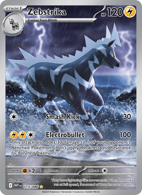 Zebstrika 115/86 White Flare English Pokémon card