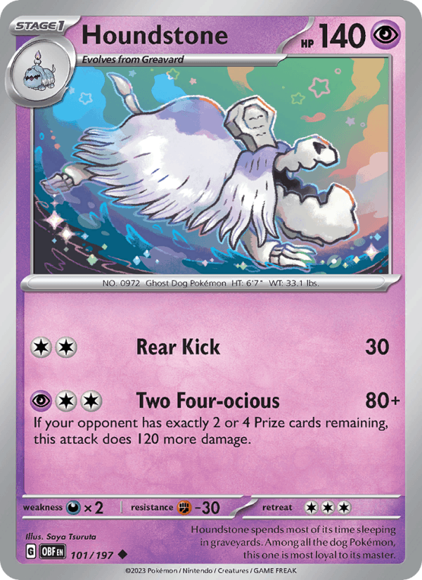 Houndstone 101/197 Obsidian Flames English Pokémon card