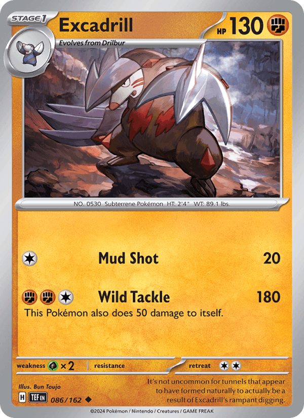 Excadrill 86/162 Temporal Forces English Pokémon card