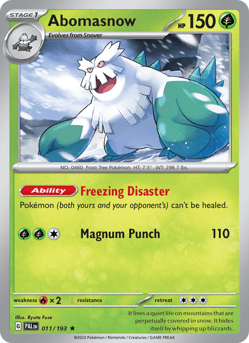 Abomasnow 11/193 Paldea Evolved English Pokémon card