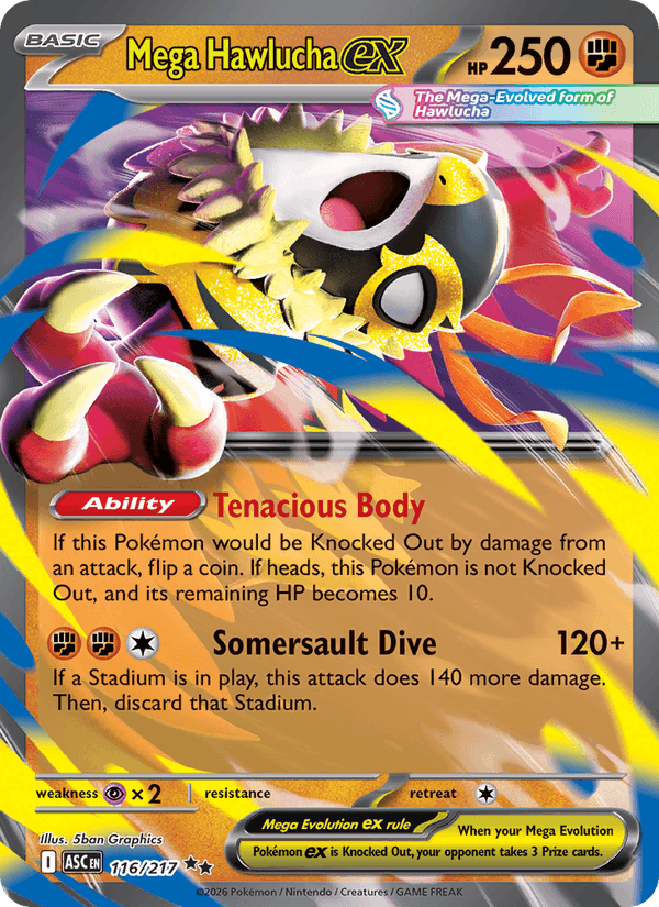 Mega Hawlucha ex 116/217 Ascended Heroes English Pokémon card