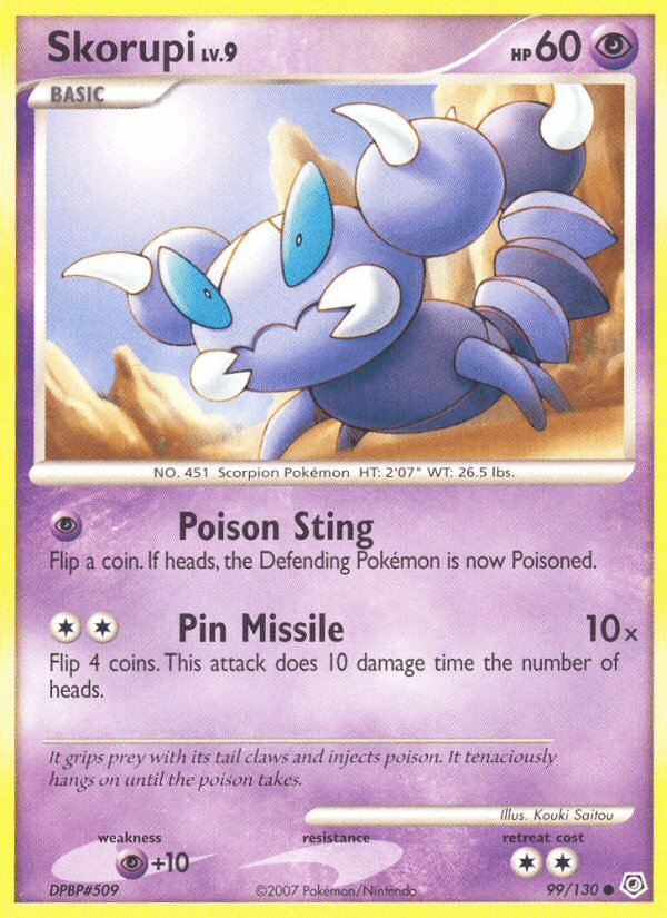 Skorupi 99/130 Diamond & Pearl English Pokémon card