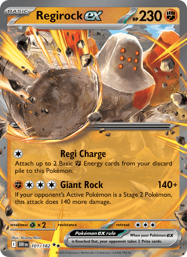 Regirock ex 101/182 Destined Rivals English Pokémon card