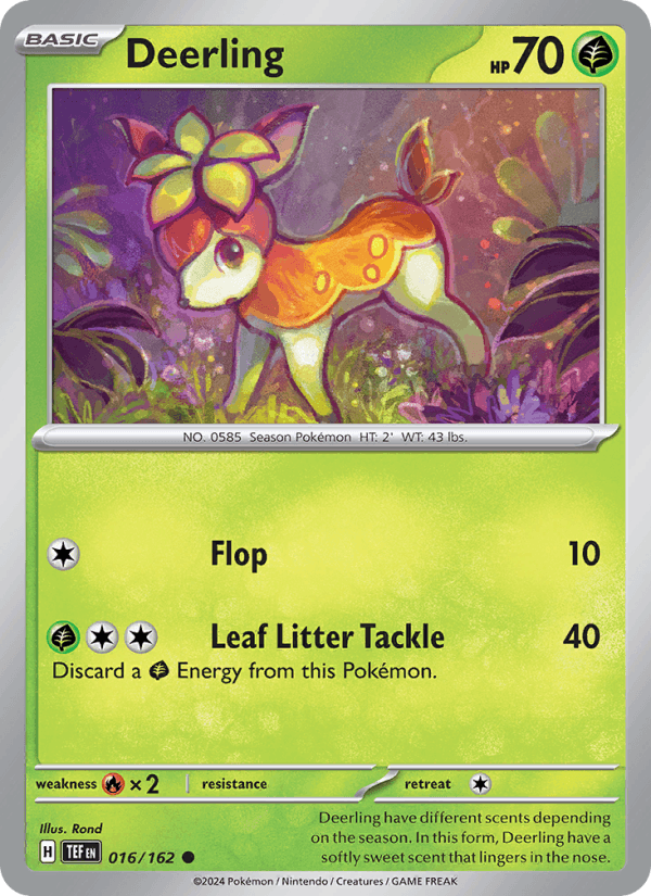 Deerling 16/162 Temporal Forces English Pokémon card