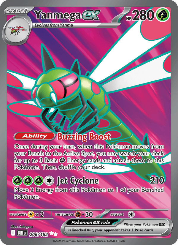 Yanmega ex 206/182 Destined Rivals English Pokémon card