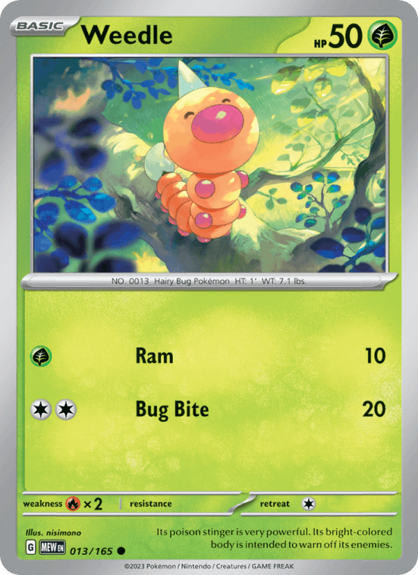 Weedle 13/165 151 English Pokémon card