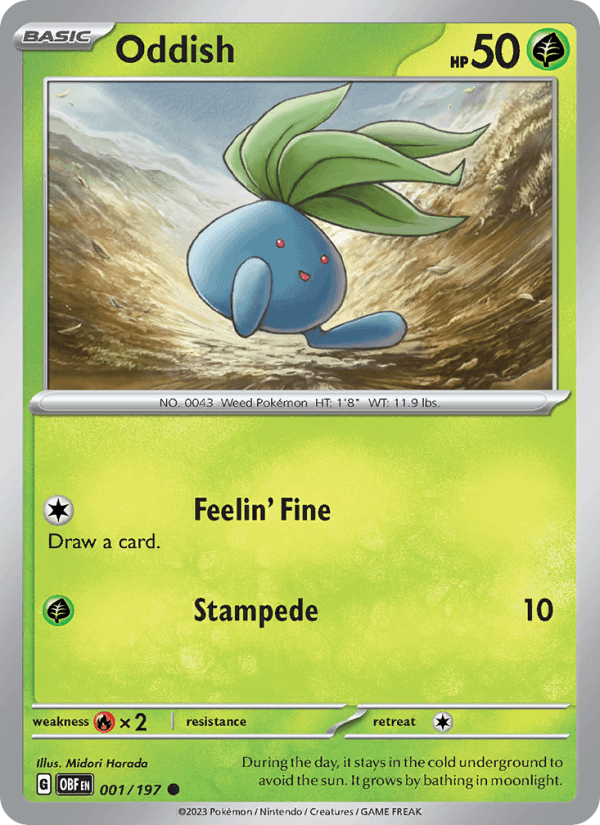 Oddish 1/197 Obsidian Flames English Pokémon card