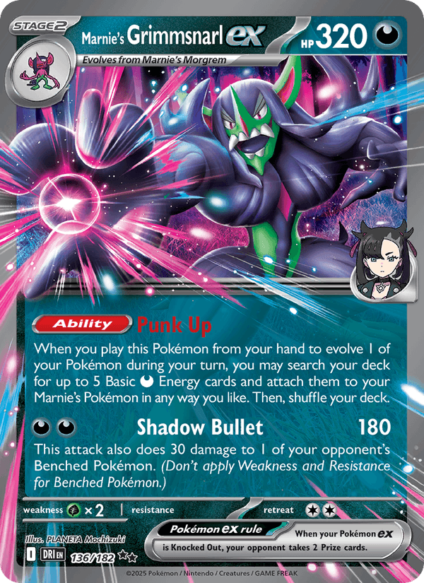 Marnie's Grimmsnarl ex 136/182 Destined Rivals English Pokémon card