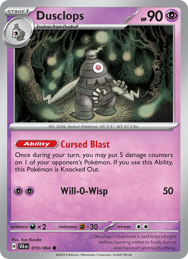 Dusclops 19/64 Shrouded Fable English Pokémon card