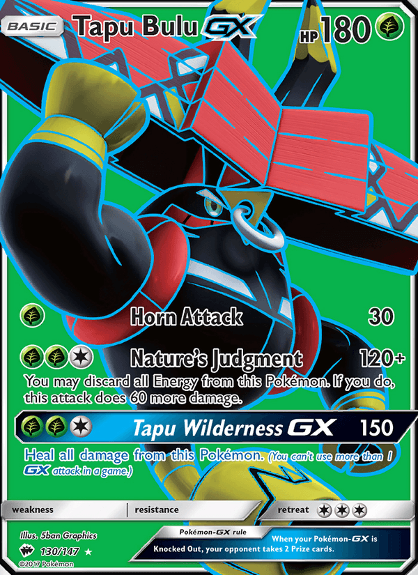 Tapu Bulu GX 130/147 Burning Shadows English Pokémon card