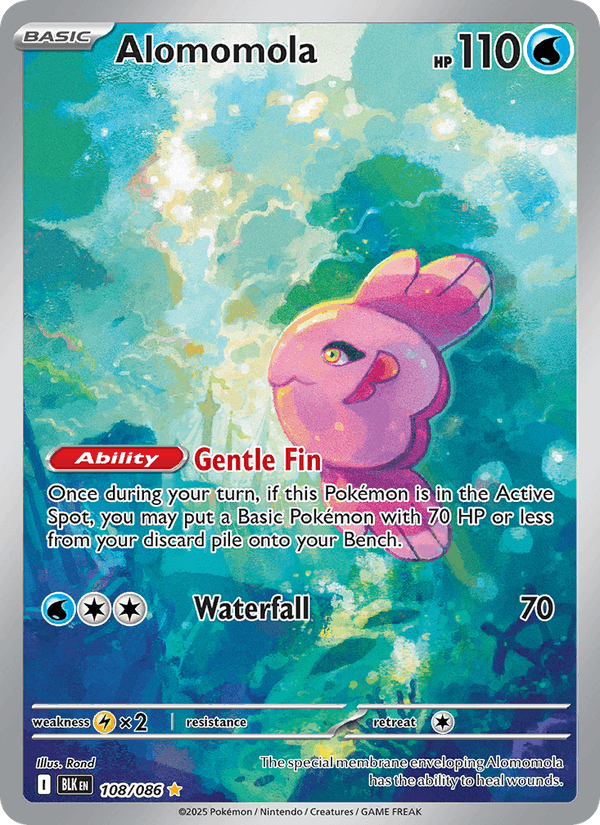 Alomomola 108/86 Black Bolt English Pokémon card