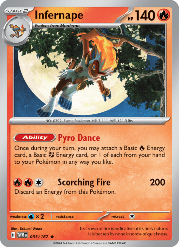 Infernape 33/167 Twilight Masquerade English Pokémon card